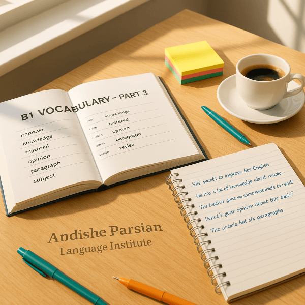 Vocabulary سطح B1 انگلیسی: بخش سوم